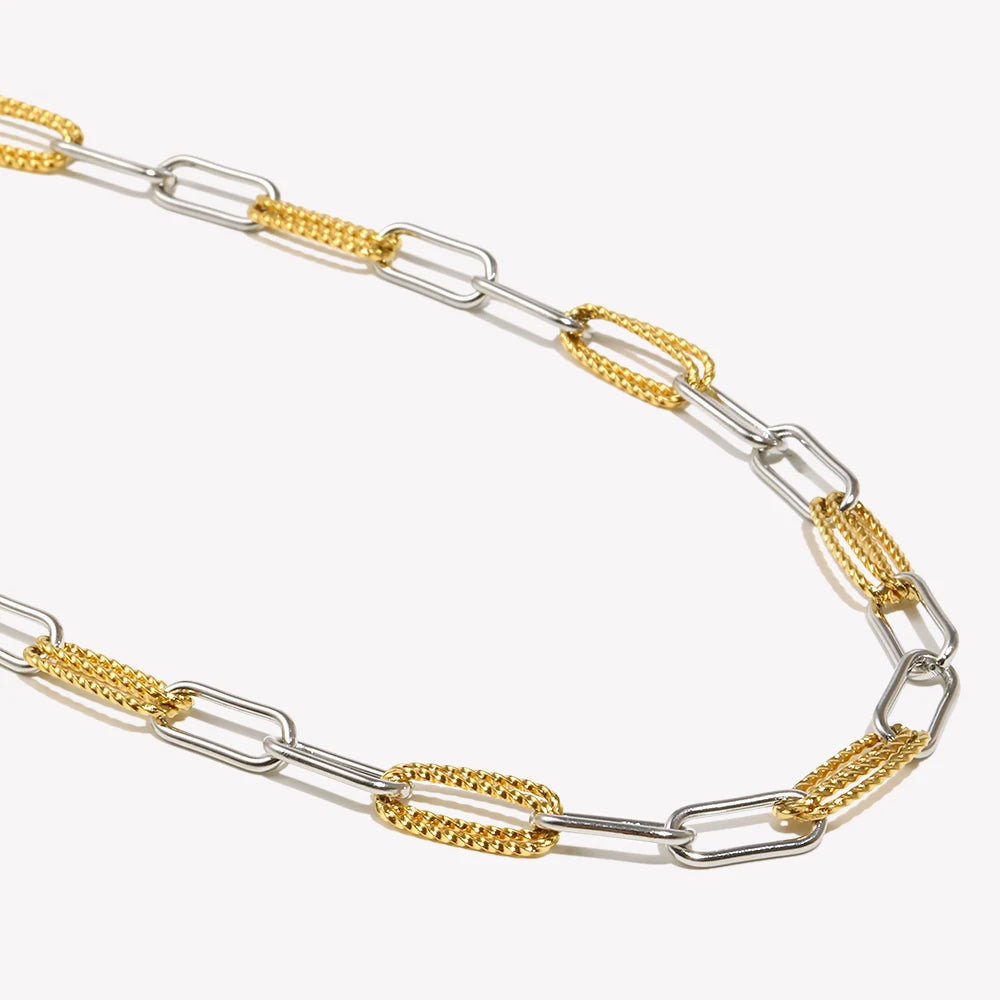 EJ  18K Gold Plated Stainless Steel Waterproof Necklace