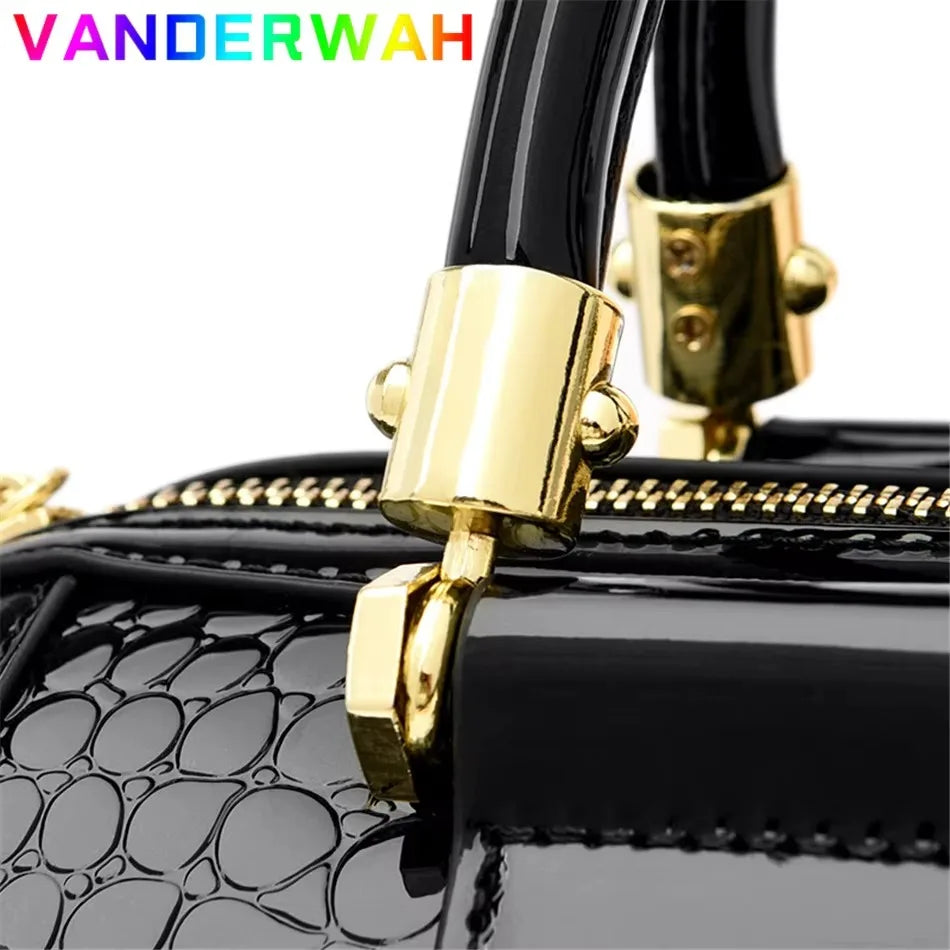 Luxury Handbag Fashion Print Large Capacity Soft Leather