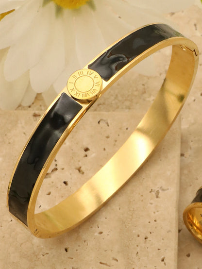 Luxury  7mm Stainless Steel Enamel Bracelet
