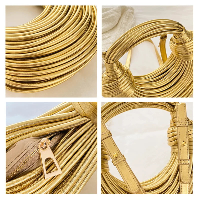 Luxury Designer Brand Handwoven Noodle Bags Rope