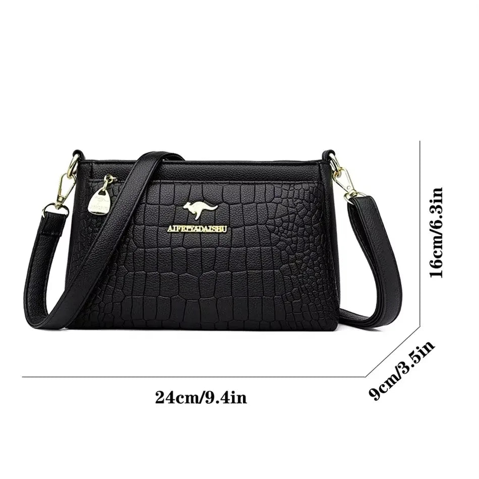 Luxury Handbag Fashion Print Large Capacity Soft Leather