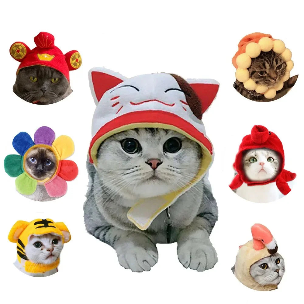 Funny Hat for Cat / Dogs  Costume Pet Headwear Cosplay Keep Warm Theme Party Photo Prop Accessories