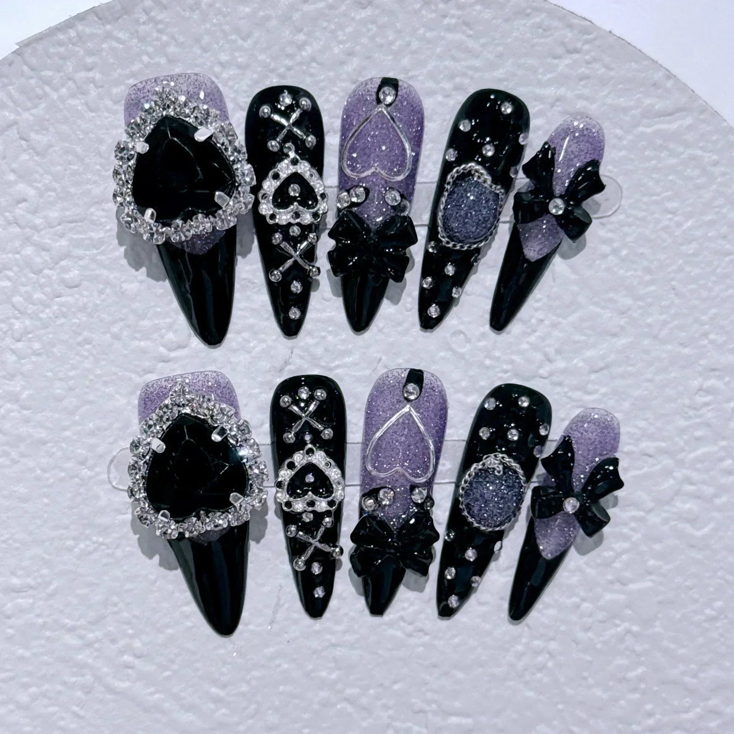 10pc detachable long stilette ballet false nails with Butterfly Camellia design y2k hot girl full cover artificial press on nail