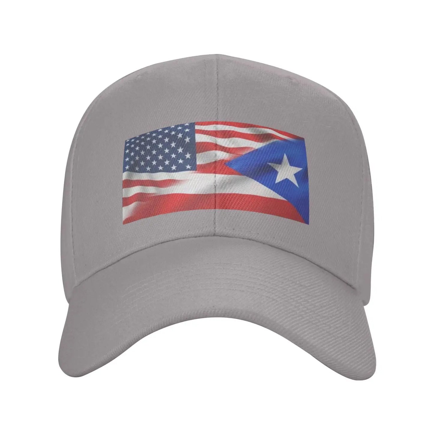 Half American Half Puerto Rico Flag Peaked Cap Unisex