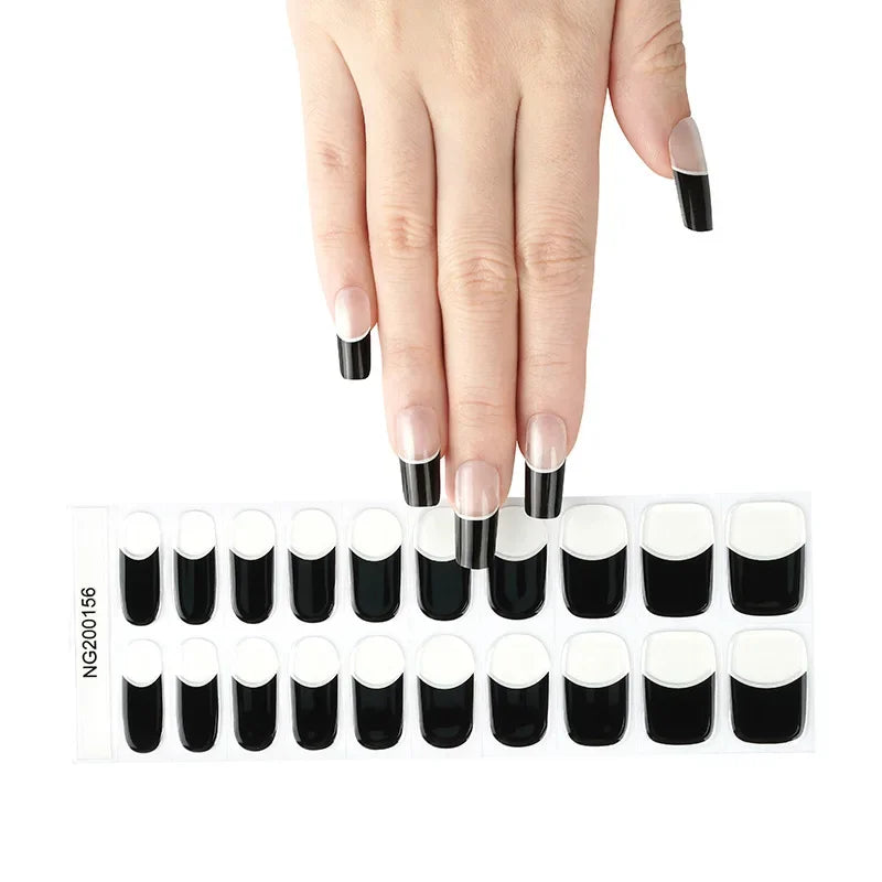 Strips Semi-cured Gel Nail Stickers Waterproof