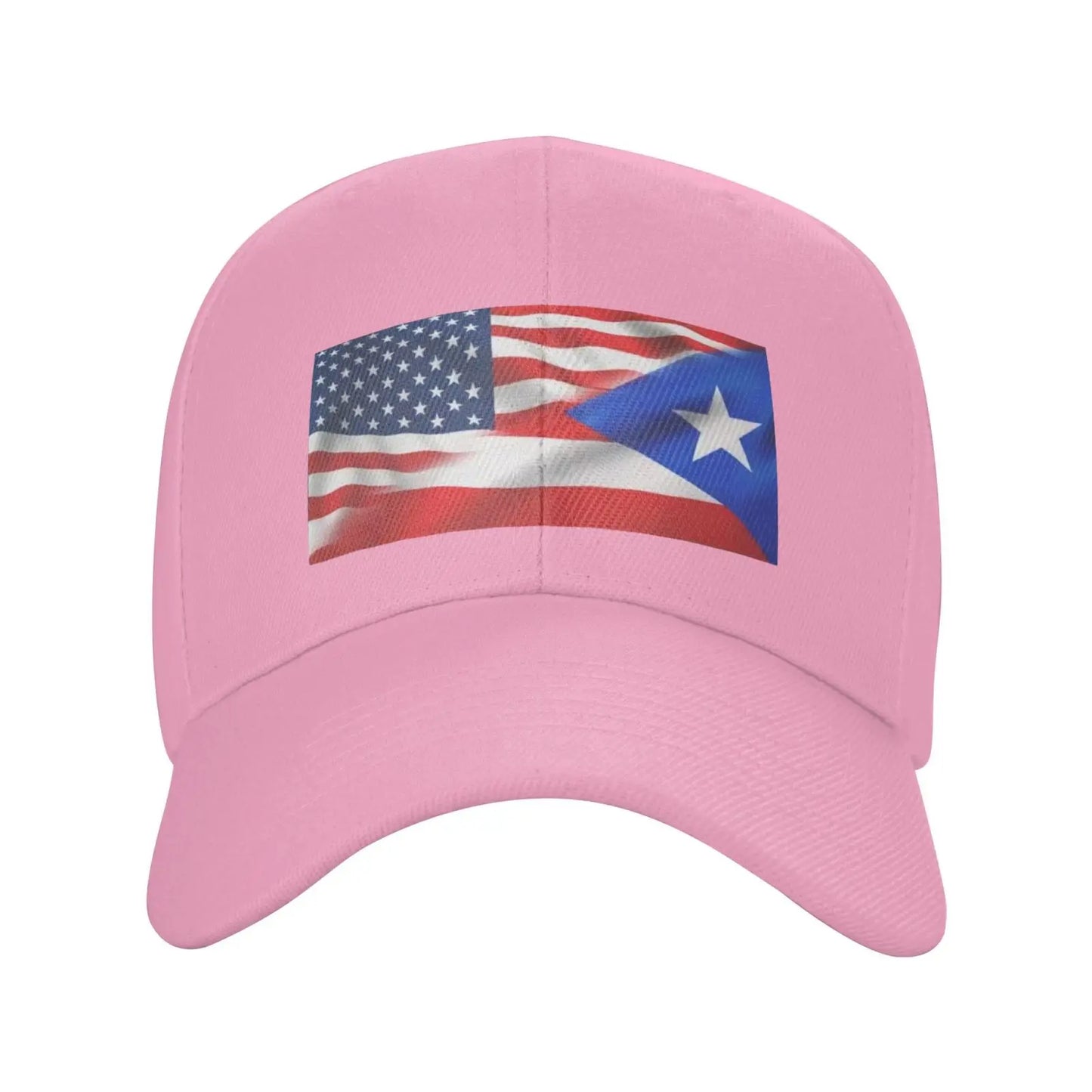 Half American Half Puerto Rico Flag Peaked Cap Unisex