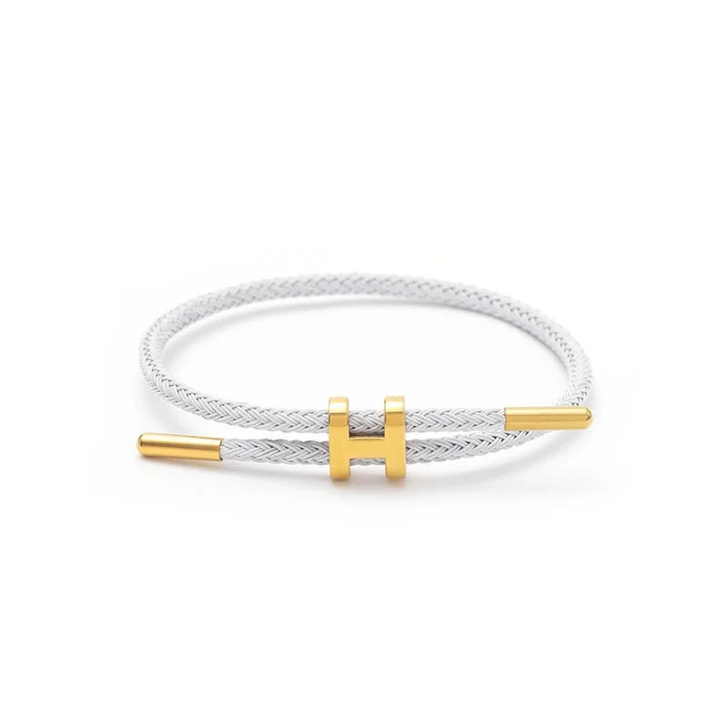 Fashionable and elegant H-buckle stainless steel rope bracelet