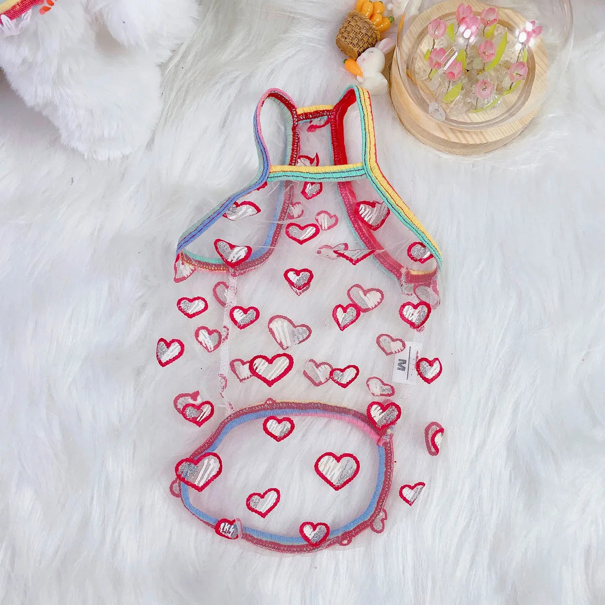 Dogs Cute Mesh Strawberry Camisole