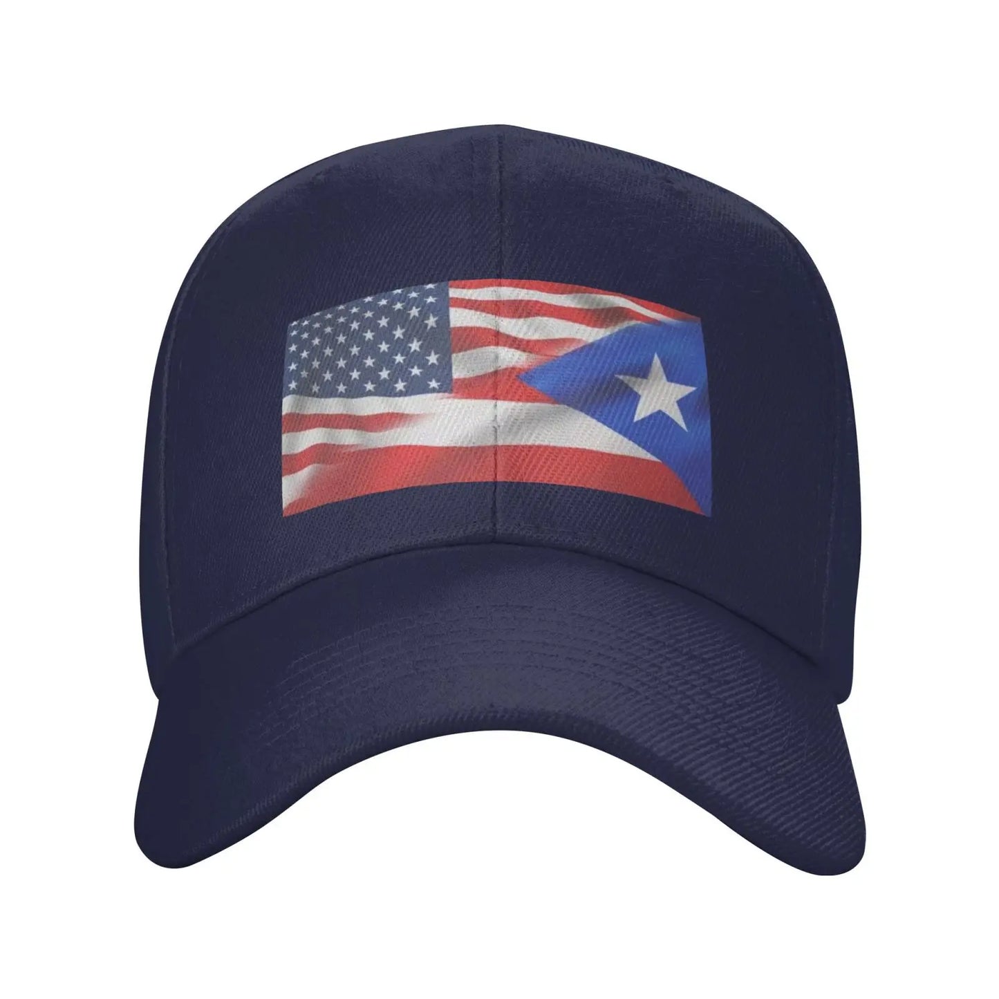 Half American Half Puerto Rico Flag Peaked Cap Unisex