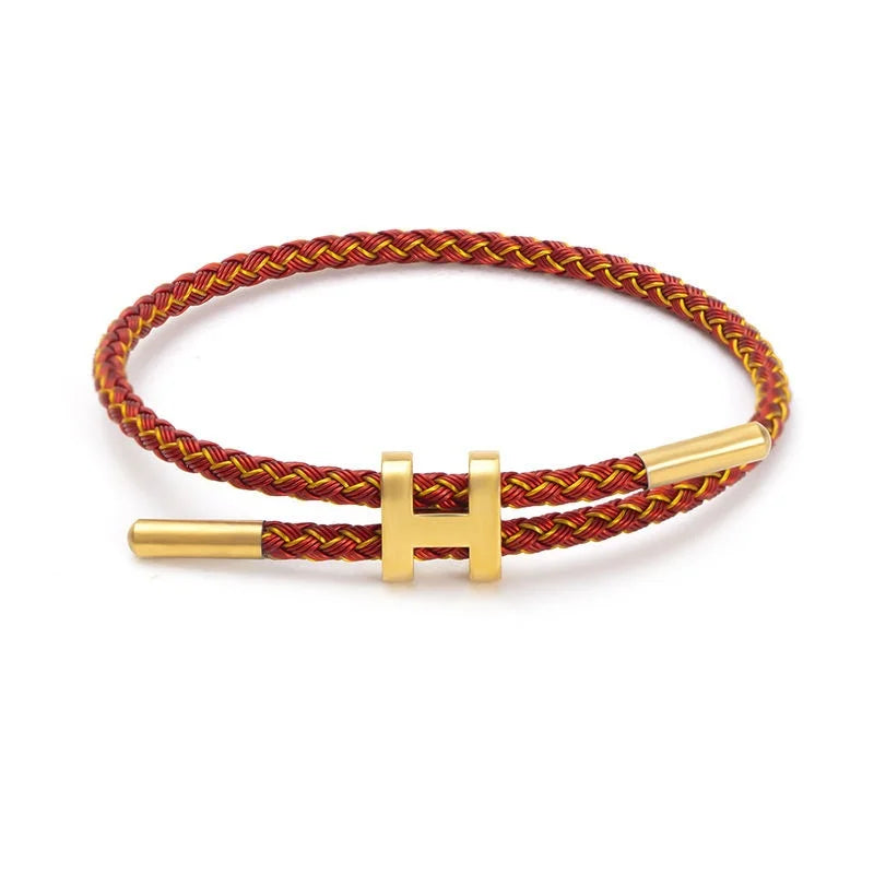 Fashionable and elegant H-buckle stainless steel rope bracelet