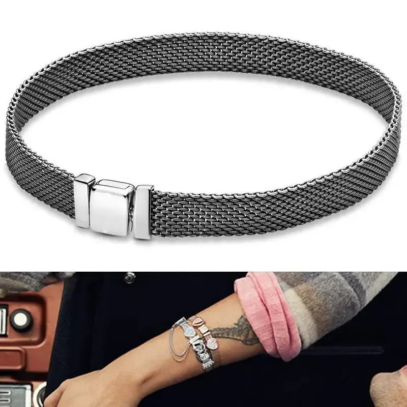 925 Silver Reflexions Multi Loop  Snake Bracelet  Jewelry Fashion Light Luxury