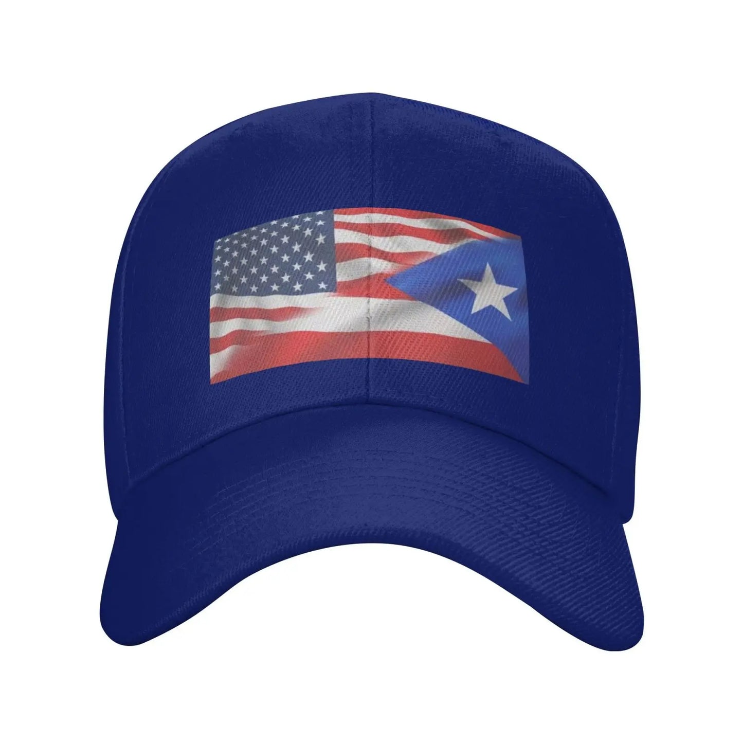 Half American Half Puerto Rico Flag Peaked Cap Unisex