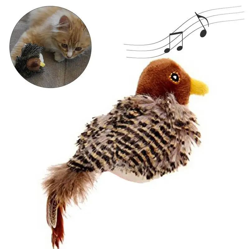 Interactive Electronic Cat Toy Sparrow Shaped Bird Simulation Sound