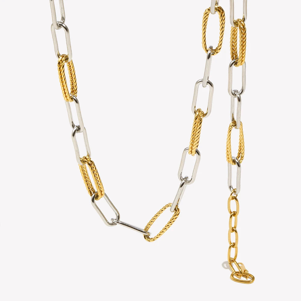 EJ  18K Gold Plated Stainless Steel Waterproof Necklace