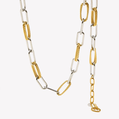 EJ  18K Gold Plated Stainless Steel Waterproof Necklace