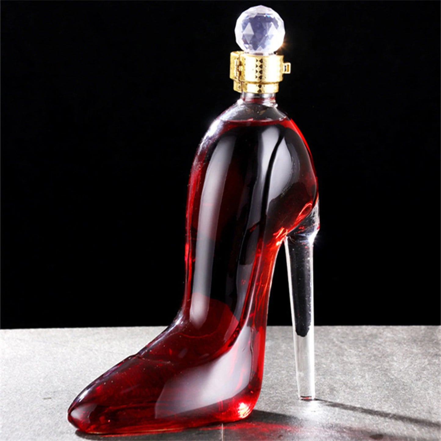 Liquor bottle in the shape of a heel