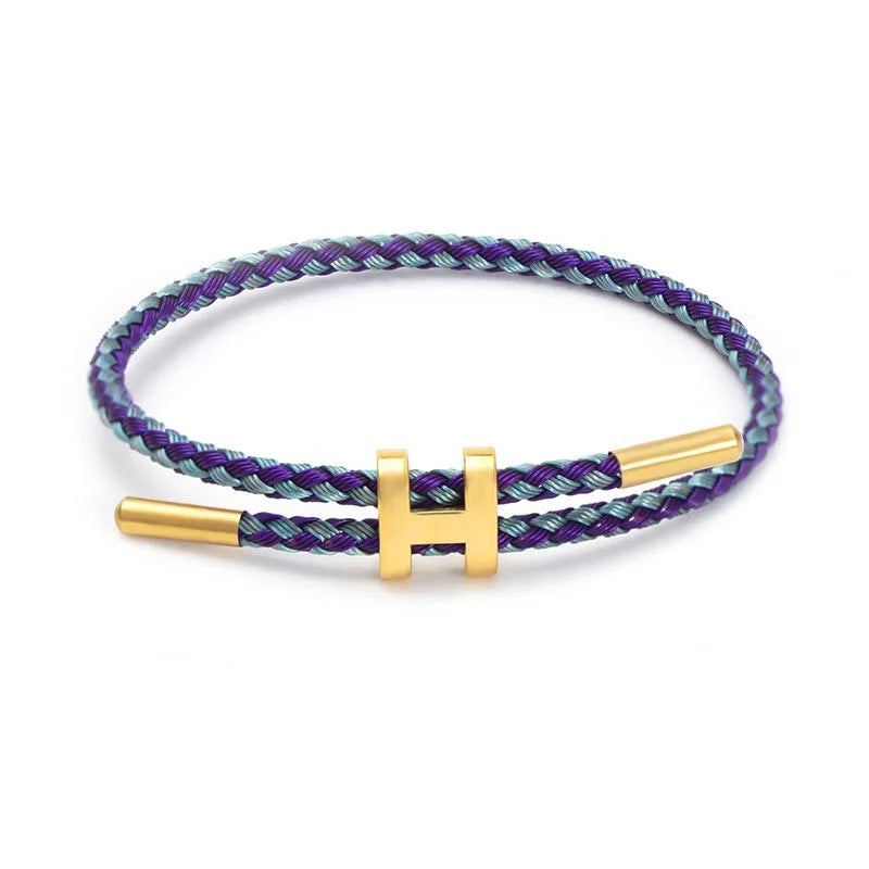 Fashionable and elegant H-buckle stainless steel rope bracelet