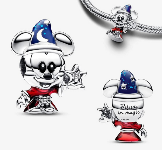 Disney Sorcerer Apprentice Mickey Charm Beads Fits Pandora Original Bracelet