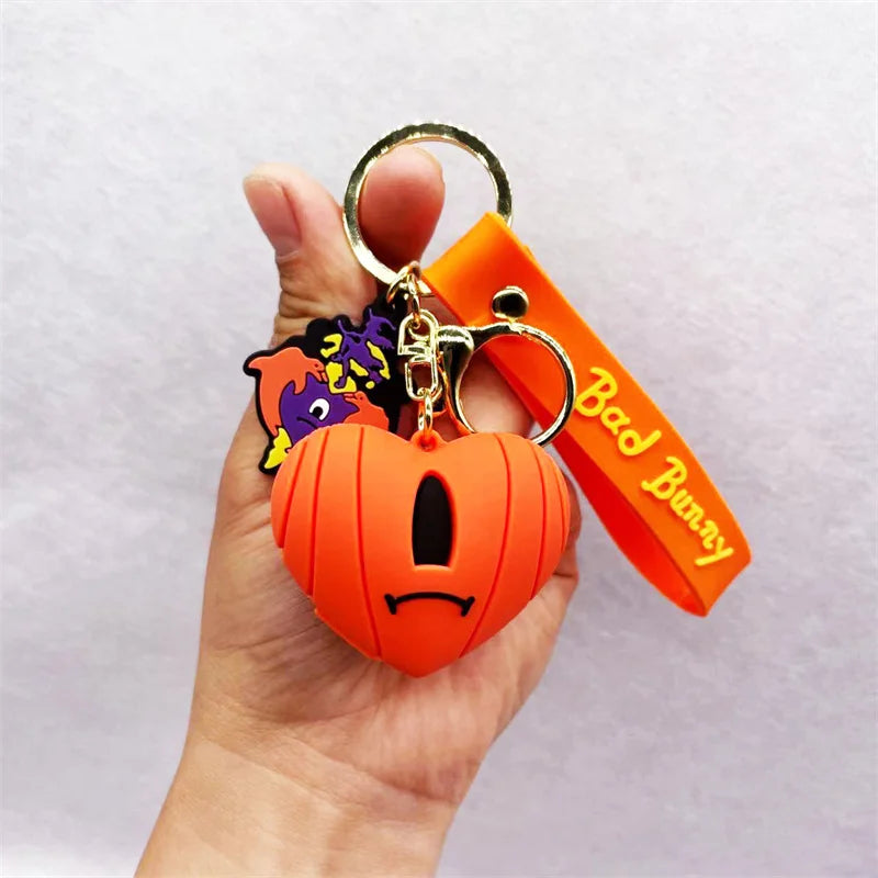 Cute Bad Bunny Heart Keychain Keyring