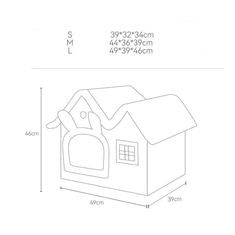 Double Roof Cat's Nest, Four Seasons Universal House, Small Dog Bed