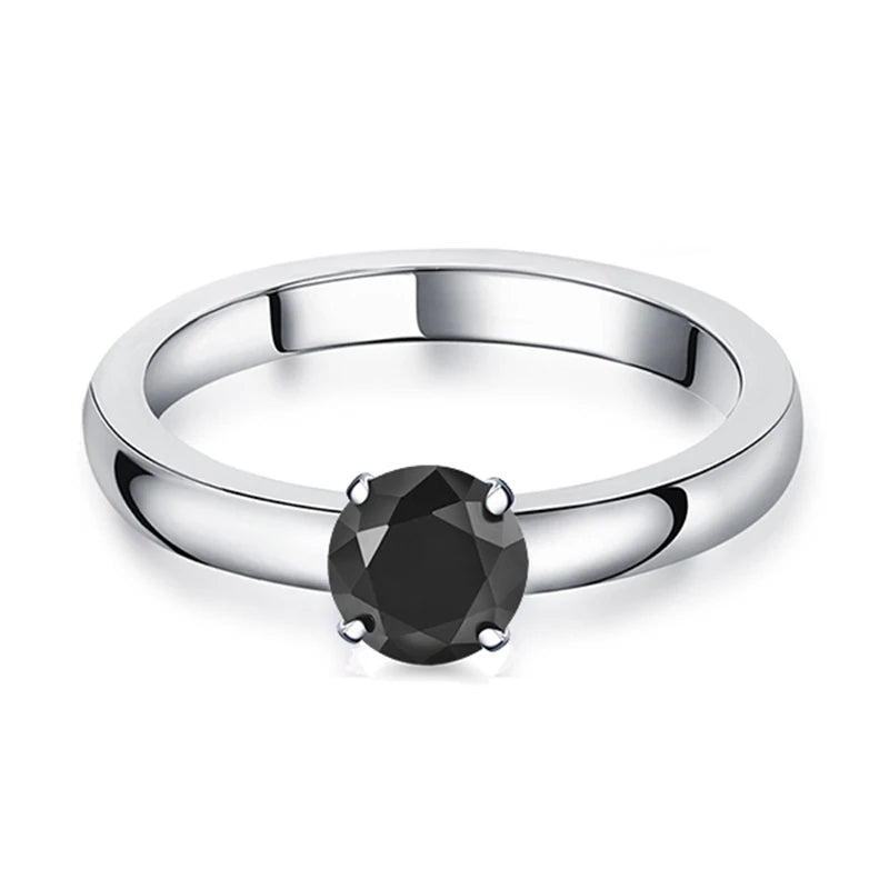 Solitaire  Stainless Steel Rings Interchangeable Cubic Zirconia
