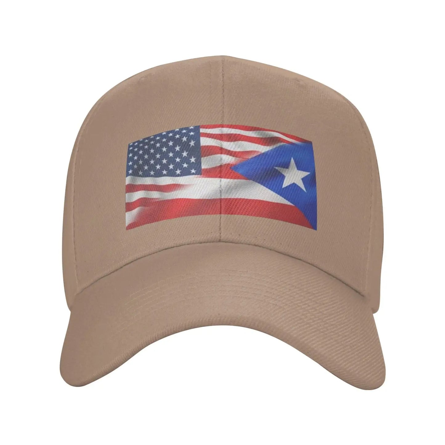 Half American Half Puerto Rico Flag Peaked Cap Unisex