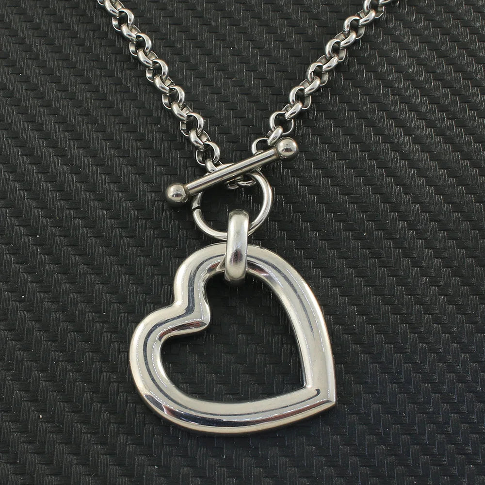 Stainless Steel Jewelry 2 Color Collar Style Fashion Necklaces Pendant Heart