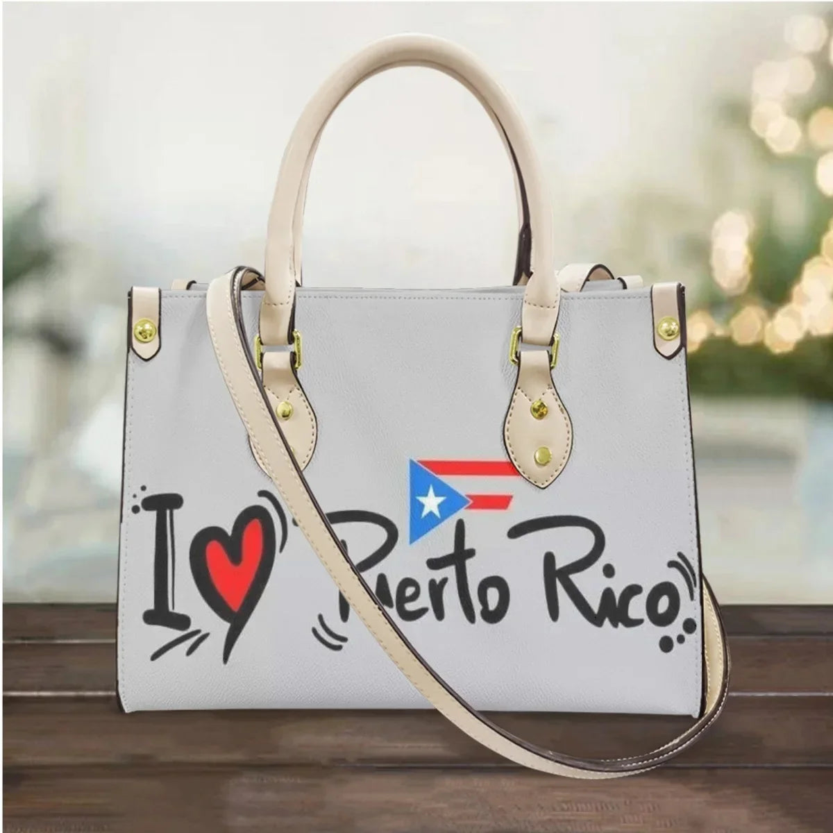 I Love Puerto Rico Design Casual Handbags Totes