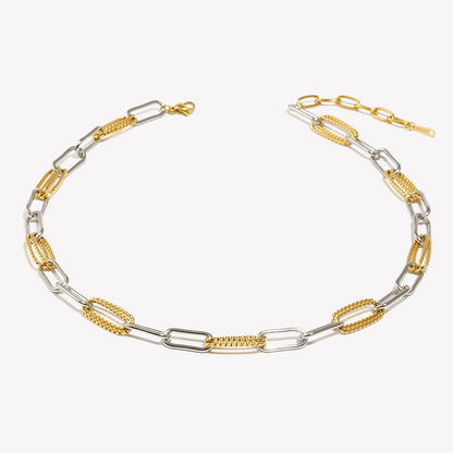 EJ  18K Gold Plated Stainless Steel Waterproof Necklace