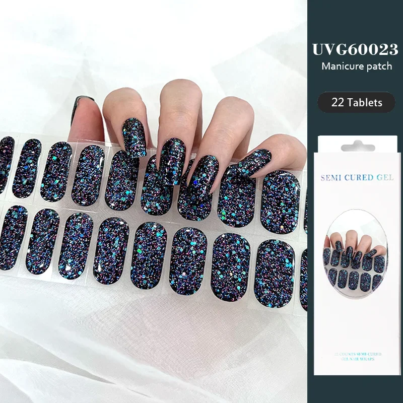 Strips Semi-cured Gel Nail Stickers Waterproof