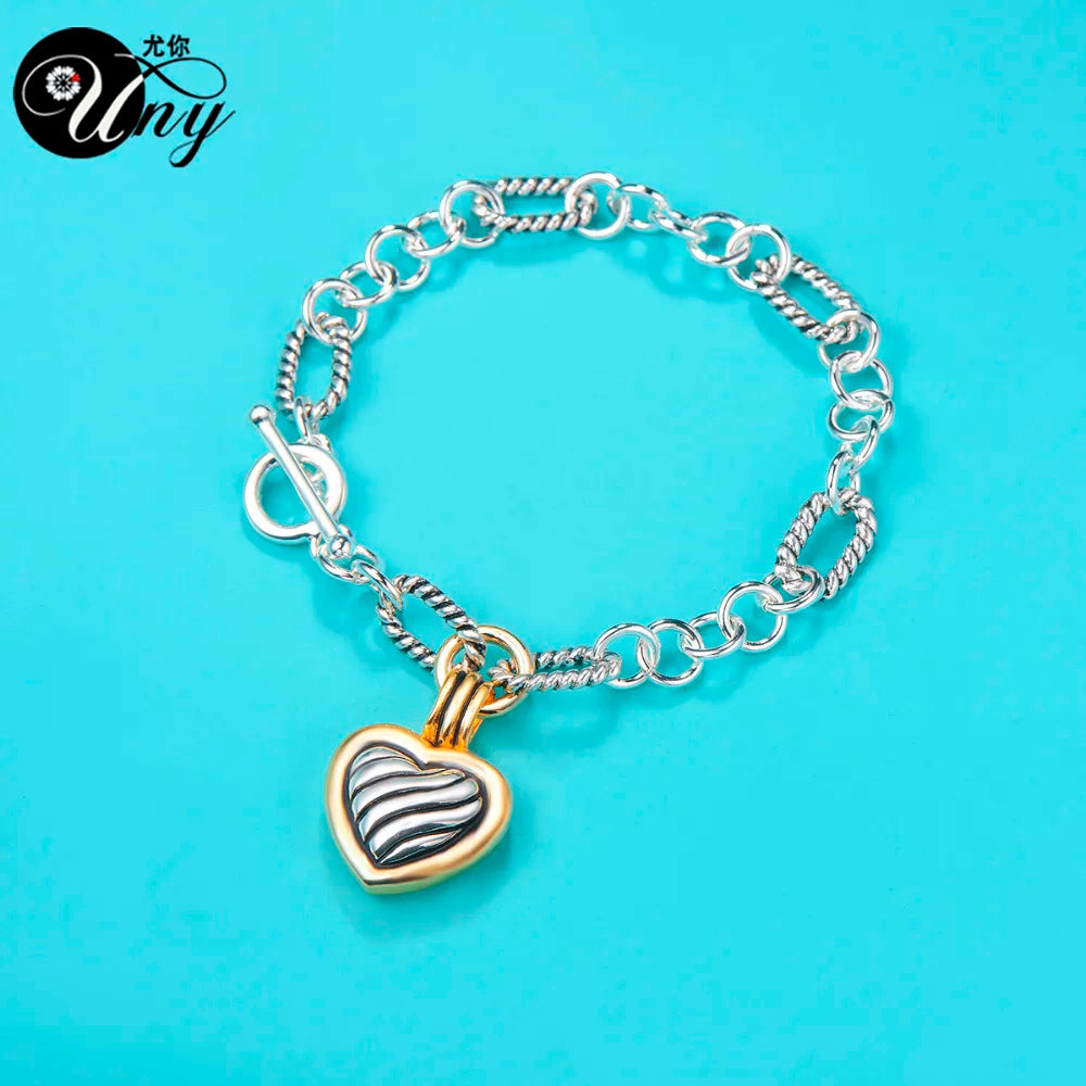 UNY Antique cable Heart Bracelet