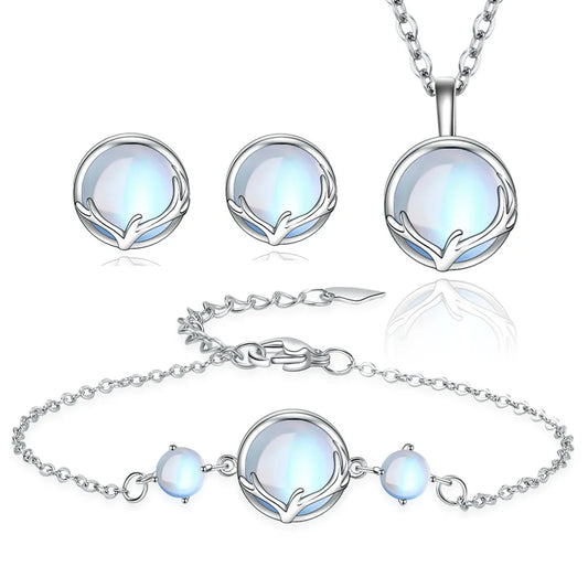 925 Sterling Silver Jewelry Sets Round Crystal