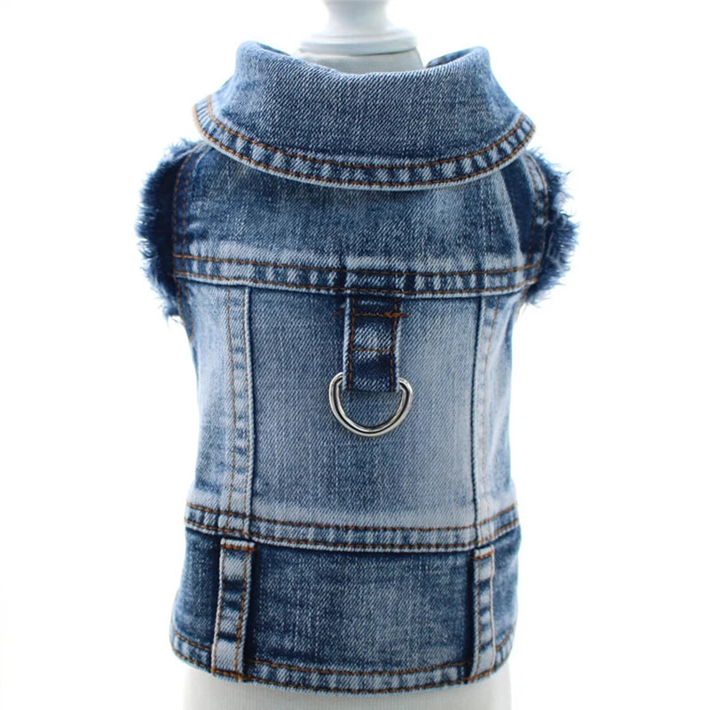 Summer Dog Denim Vest For Small Medium Dogs Puppy Shirt