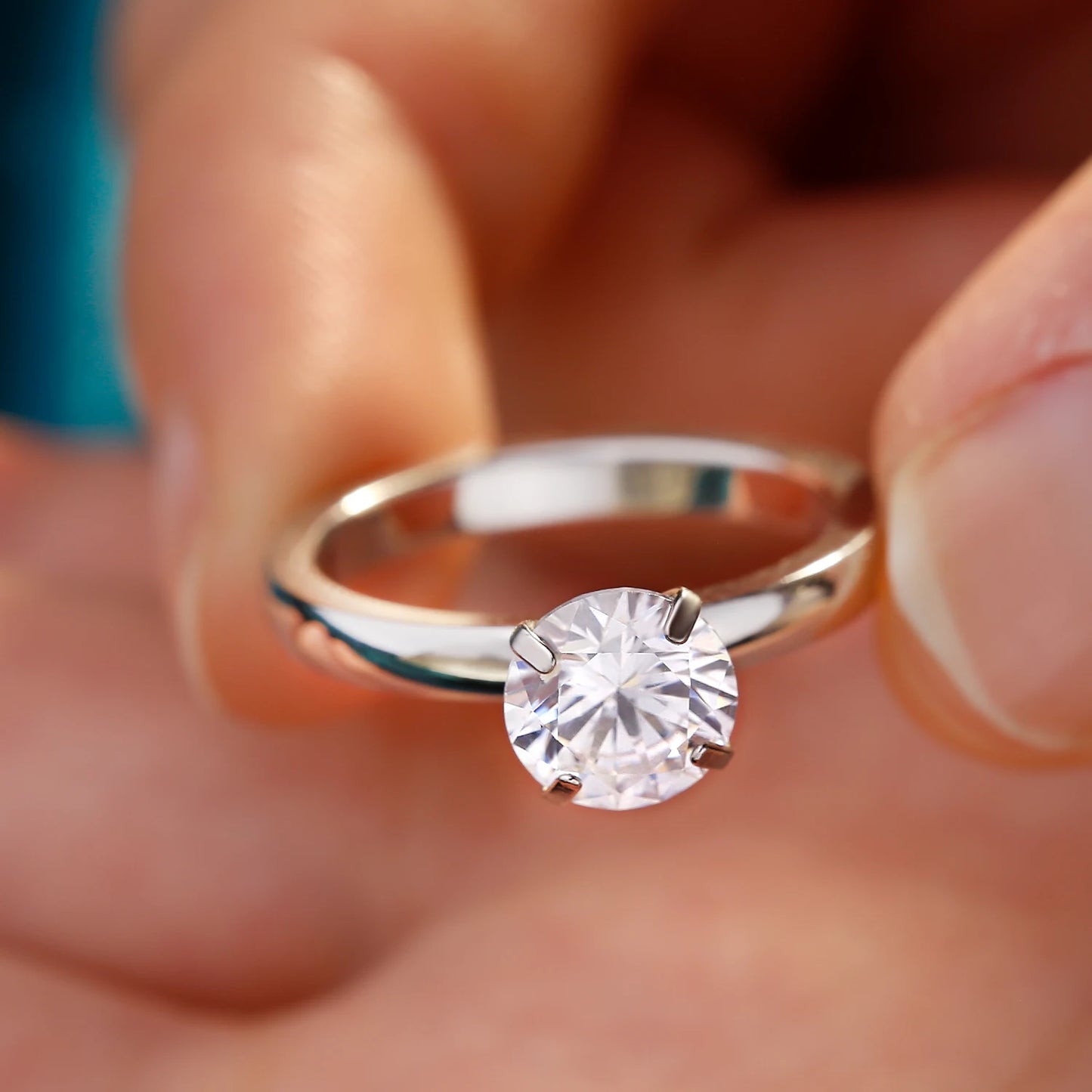 Solitaire  Stainless Steel Rings Interchangeable Cubic Zirconia