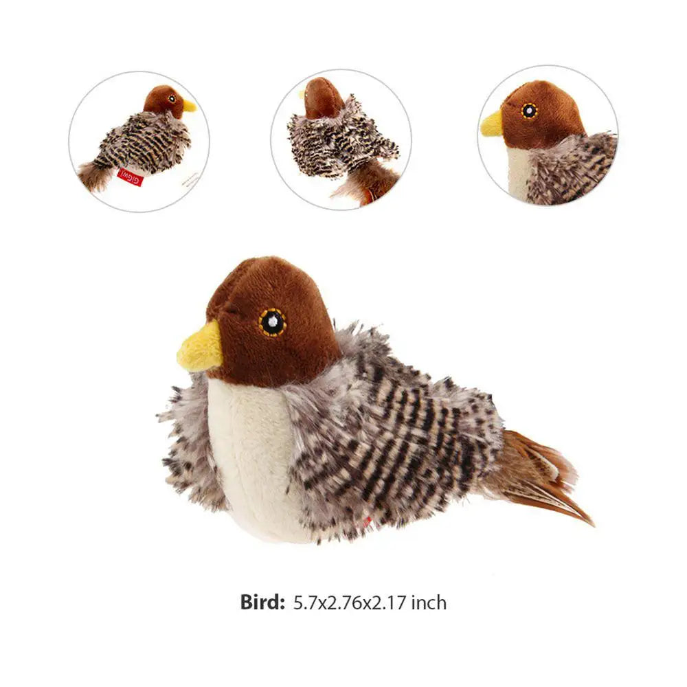 Interactive Electronic Cat Toy Sparrow Shaped Bird Simulation Sound