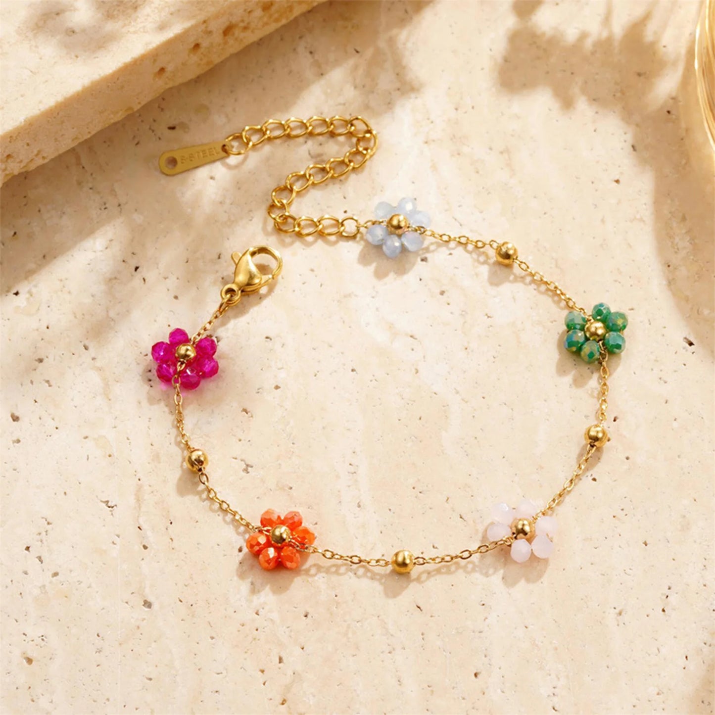 Gold Plated/ Stainless Steel Waterproof Flower Chain Jewelry Set