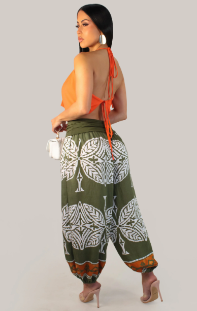 Olive-Orange Bora Bora casual  Set