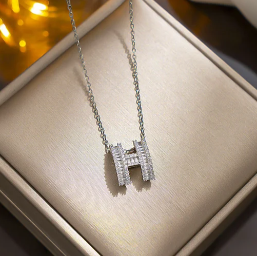 EJ Luxury Letter  Titanium Steel Necklace
