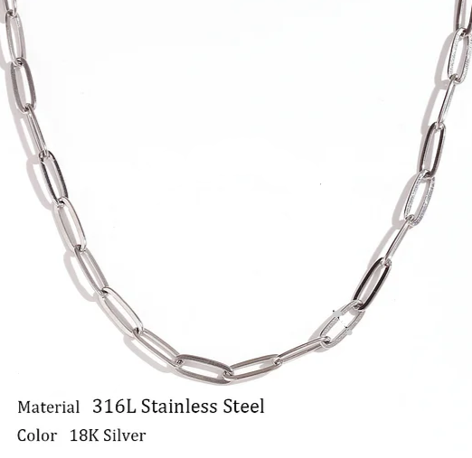 EJ Minimalist Stripe Geometric Stainless Steel Electroplating Necklace