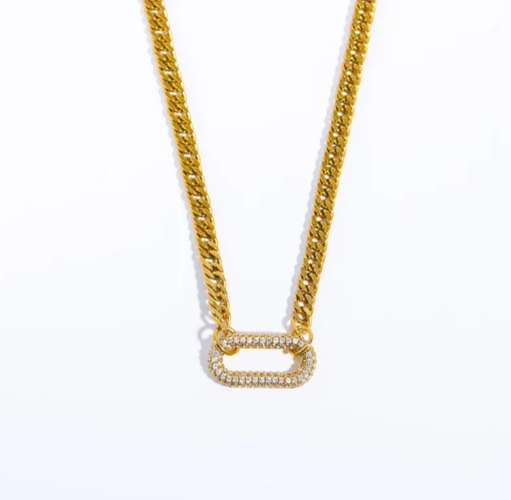 EJ Vintage Stripe Quadrilateral Geometric Titanium Steel Electroplating Necklace and Bracelet Set