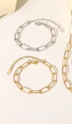 EJ Stainless Steel 18k Gold Plated  Solid Color Bracelets Necklace