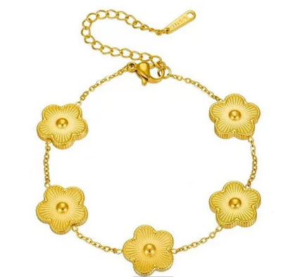 EJ  Snowflake Flower Titanium Steel 18k Gold Plated Necklaces / Bracelet