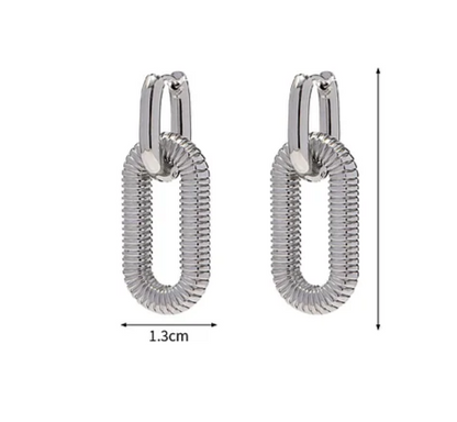 EJ  Convertible Circle Stainless Steel Pvd 18k Gold Drop Earrings