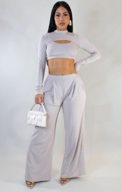 Rumor Has It Pant Set - Taupe