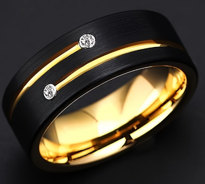 Anillo de Acero Inoxidable de 8 mm de Ancho, Clásico y de Moda, para Hombres