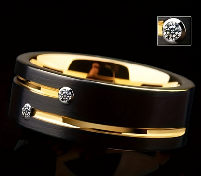 Anillo de Acero Inoxidable de 8 mm de Ancho, Clásico y de Moda, para Hombres