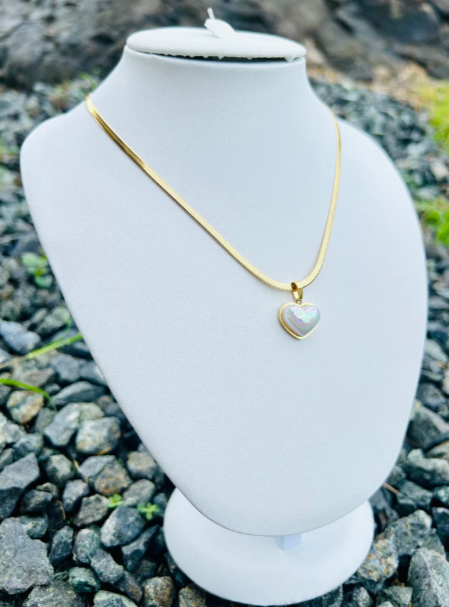 Gold-colored stainless steel necklace/choker