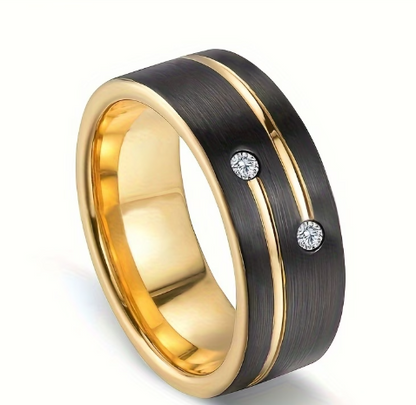 Anillo de Acero Inoxidable de 8 mm de Ancho, Clásico y de Moda, para Hombres