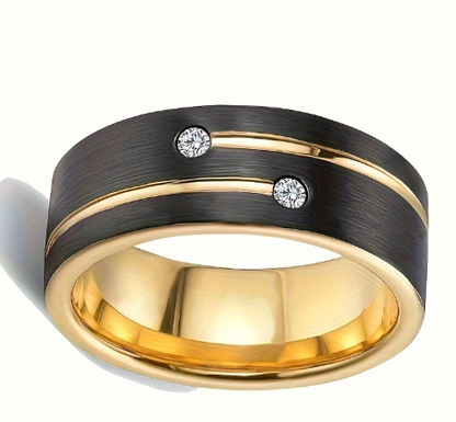 Anillo de Acero Inoxidable de 8 mm de Ancho, Clásico y de Moda, para Hombres