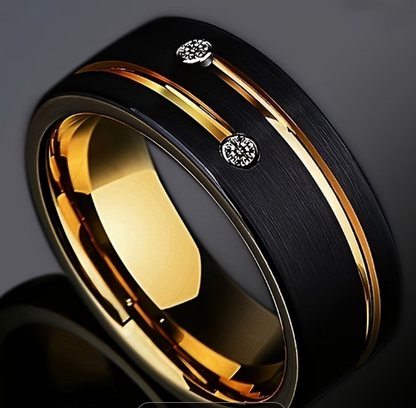 Anillo de Acero Inoxidable de 8 mm de Ancho, Clásico y de Moda, para Hombres